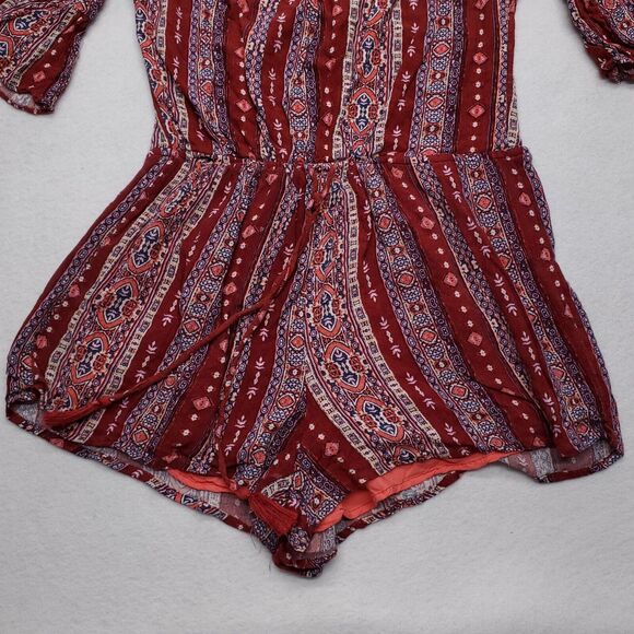 Hollister Short Sleeve Casual One Piece Womens Size Small S Red - Picture 5 of 9